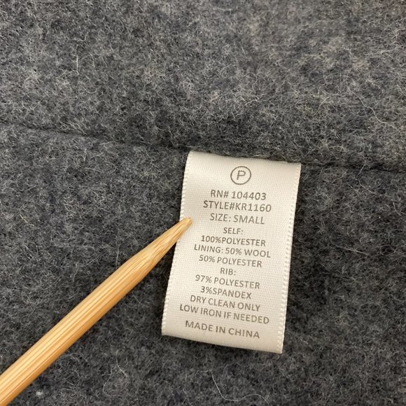 J.O.A. Chelsea Longline Bomber Jacket Size S Wool Lining Gray Asymmetrical Zip - Picture 9 of 10